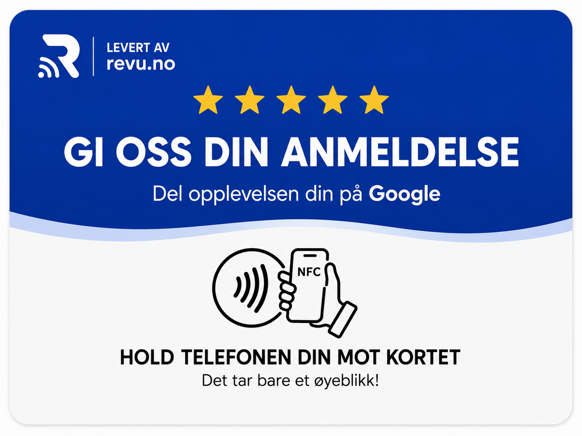 Revu NFC-kort for Google-anmeldelser